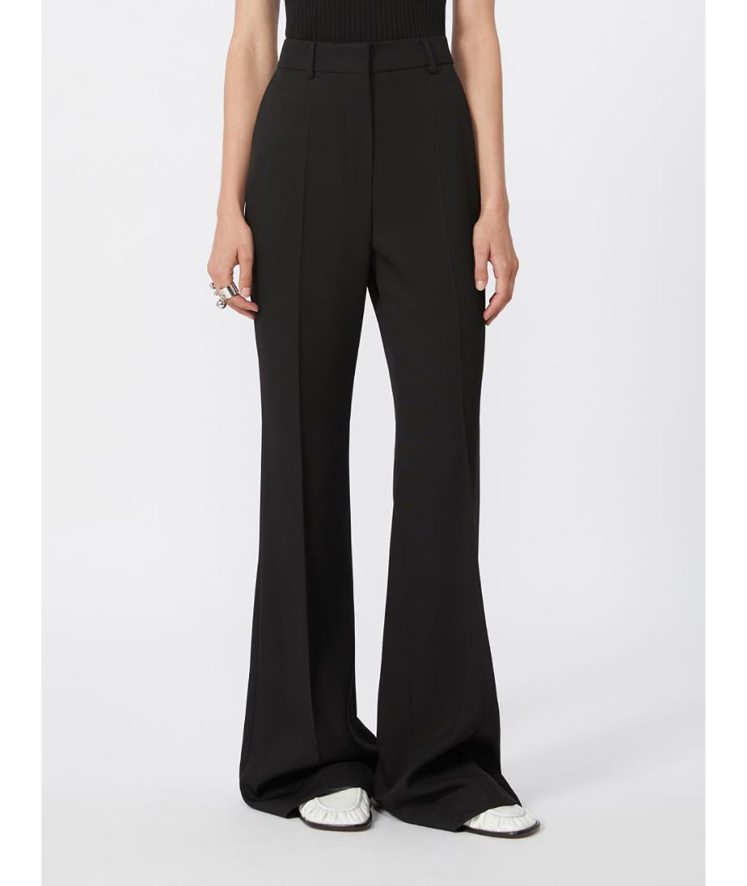 SPORTMAX Черные вискозные брюки широкие, фото 3