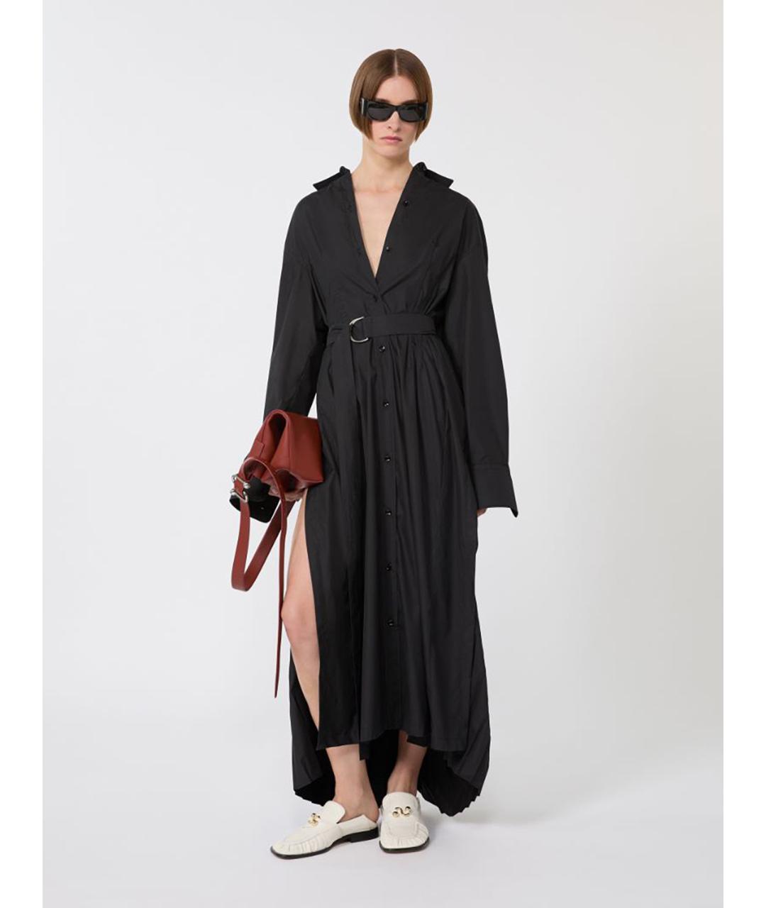 SPORTMAX Черное хлопковое повседневное платье, фото 2