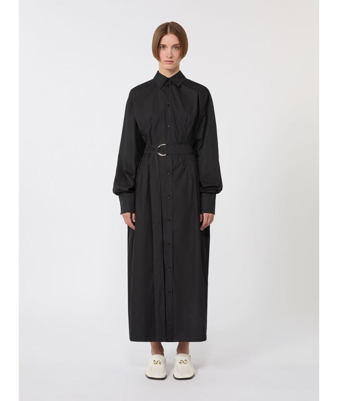 SPORTMAX Черное хлопковое повседневное платье, фото 3
