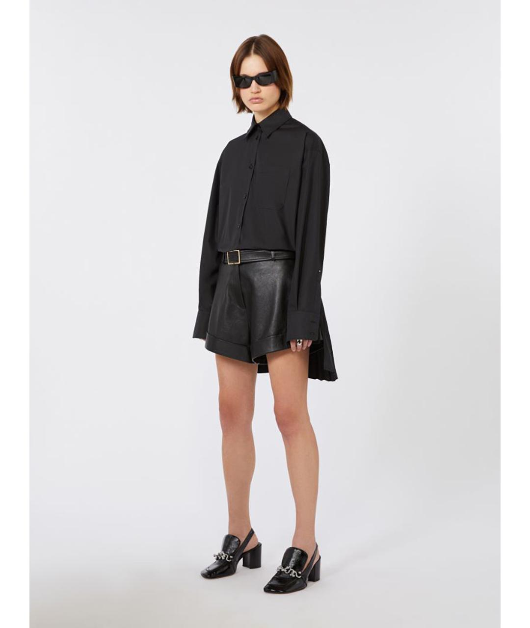 SPORTMAX Черная хлопковая рубашка, фото 2