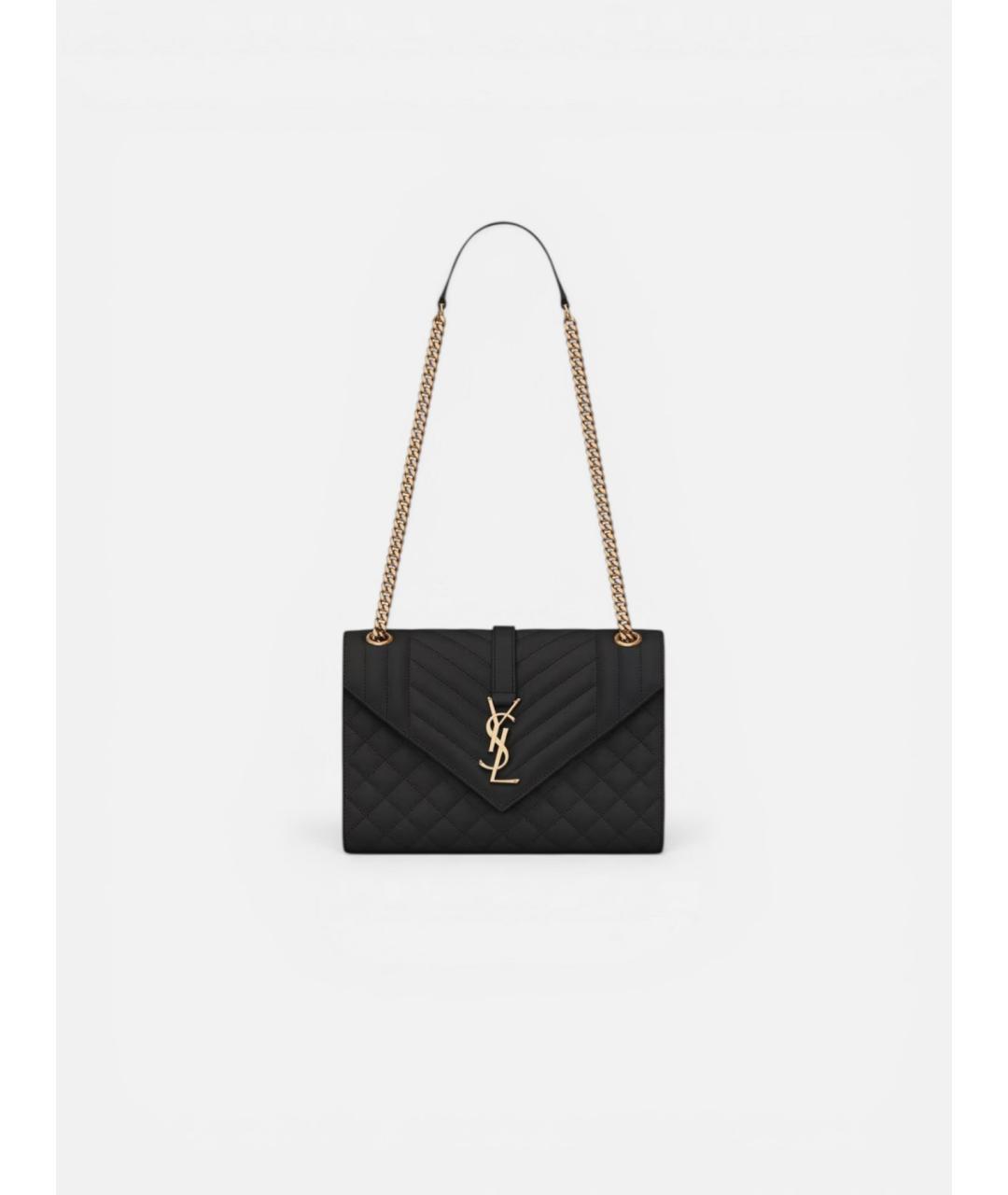 SAINT LAURENT Черная кожаная сумка через плечо, фото 4
