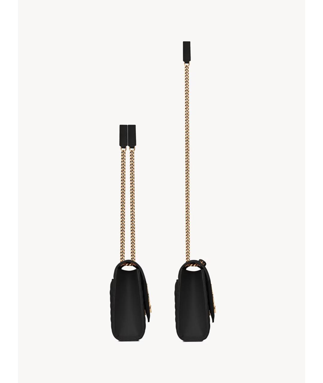 SAINT LAURENT Черная кожаная сумка через плечо, фото 3