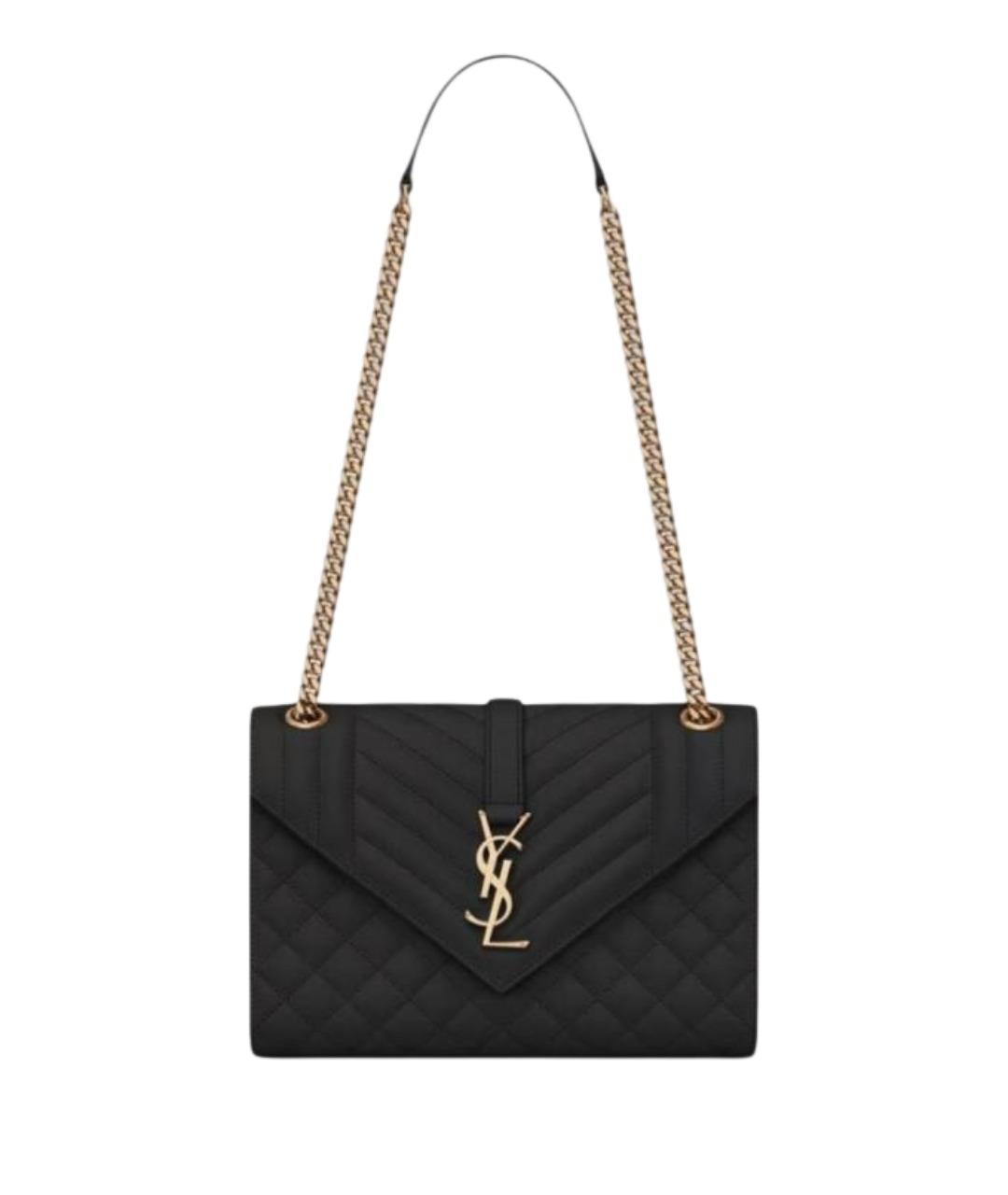 SAINT LAURENT Черная кожаная сумка через плечо, фото 1