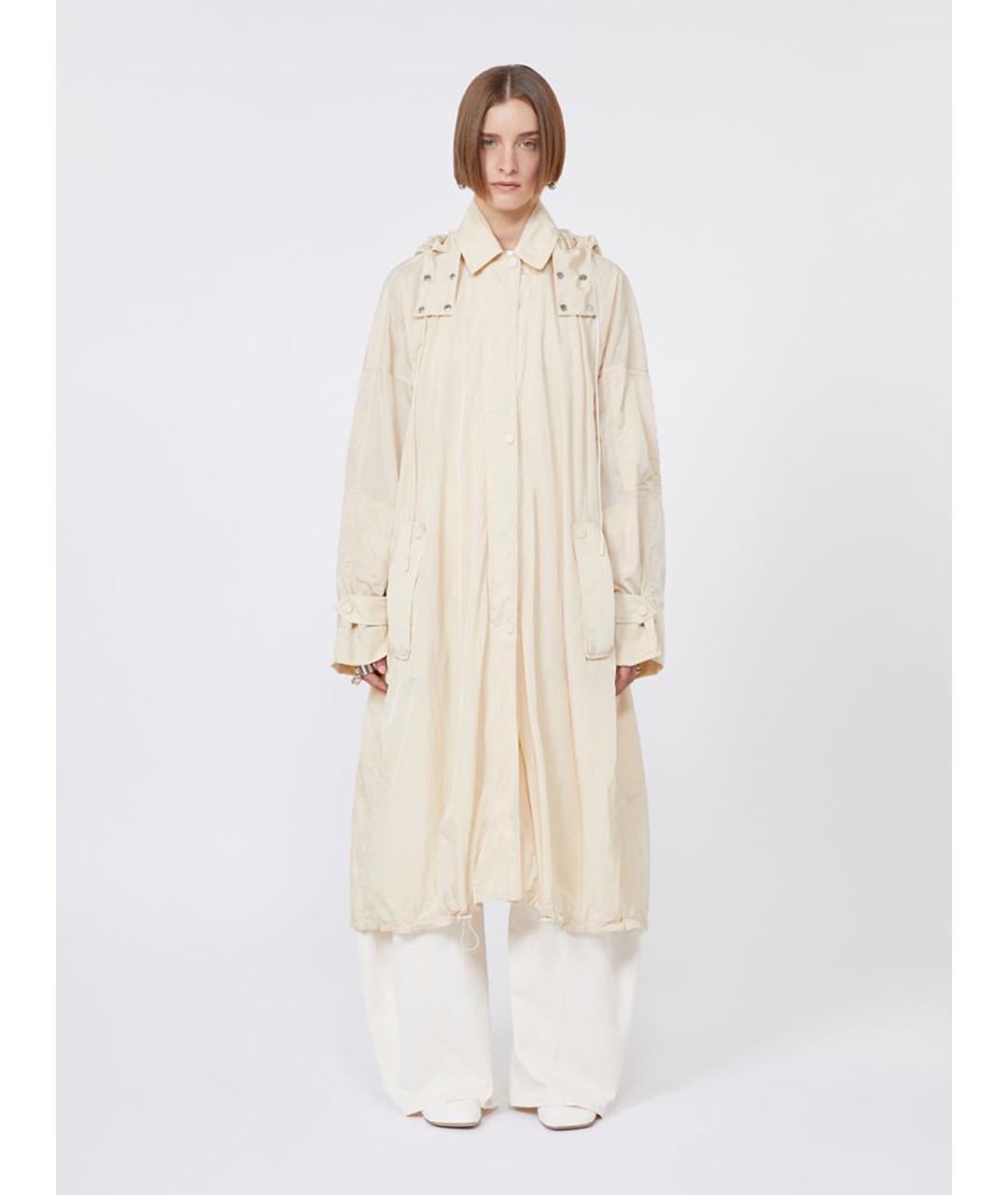 SPORTMAX Бежевый полиамидовый тренч/плащ, фото 3