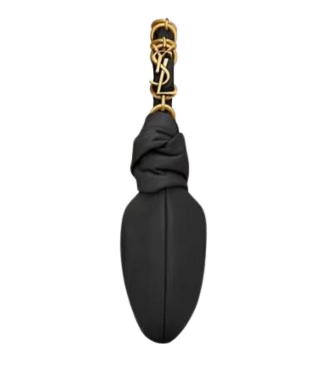 SAINT LAURENT Черная кожаная сумка с короткими ручками, фото 2