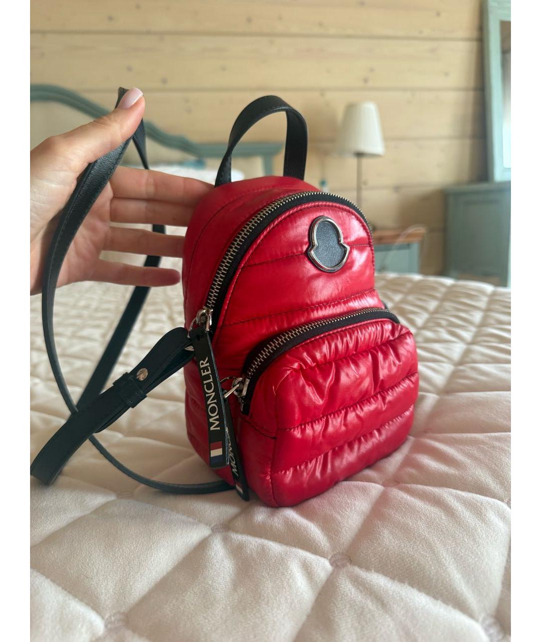 MONCLER Красный тканевый рюкзак, фото 2