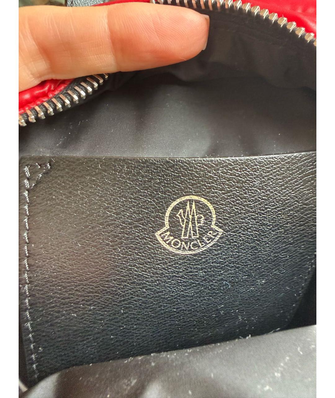 MONCLER Красный тканевый рюкзак, фото 4