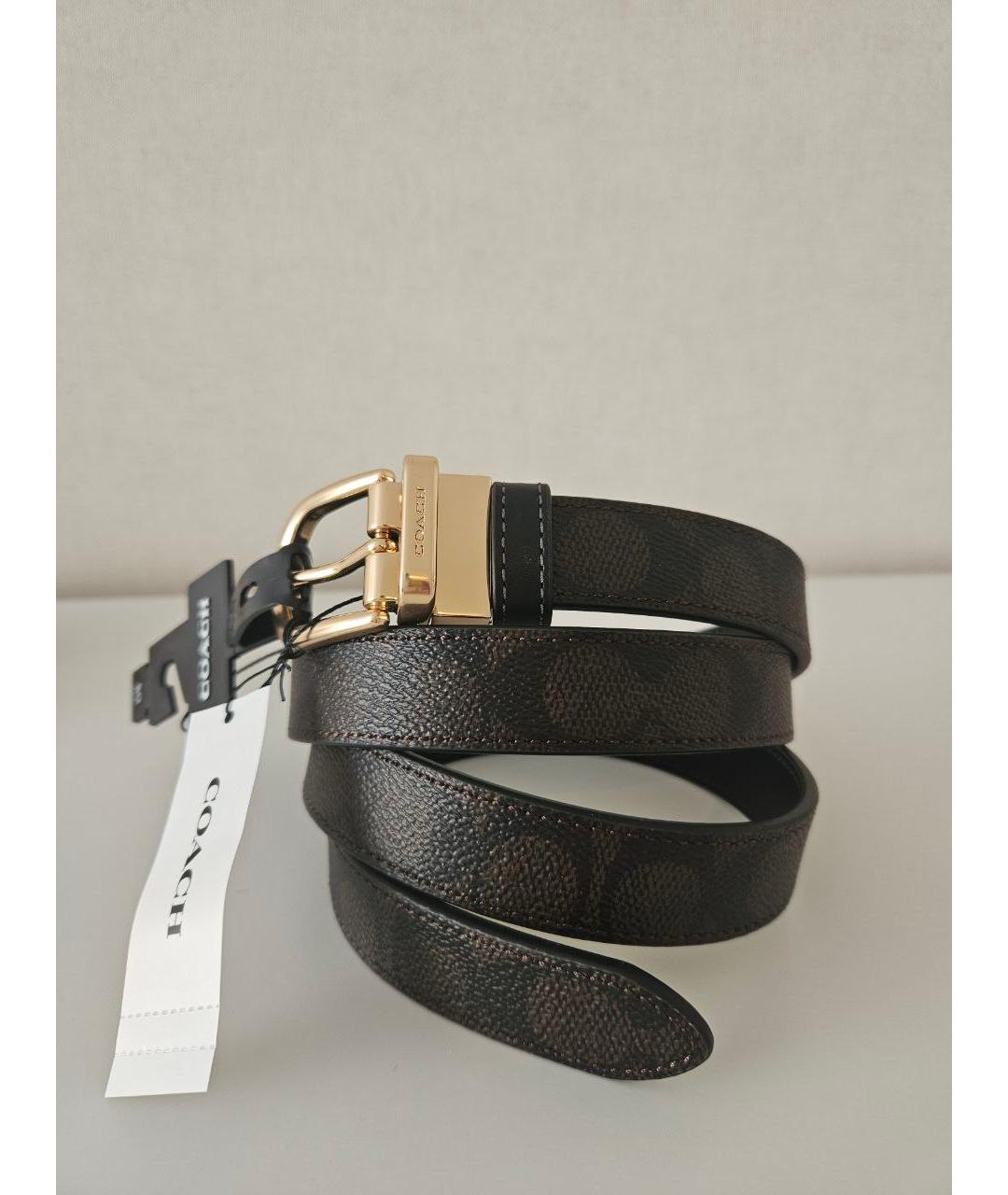 COACH Коричневый кожаный ремень, фото 7