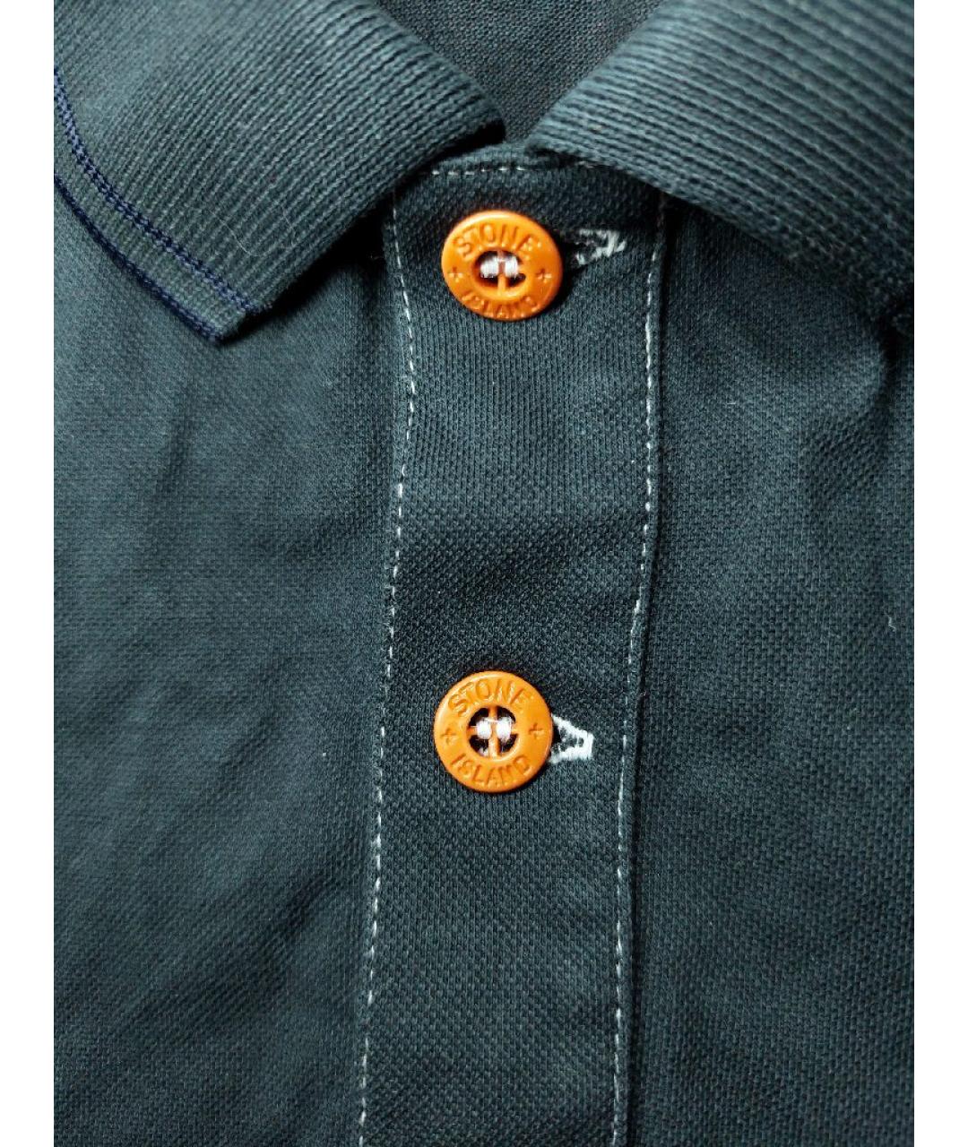 STONE ISLAND Черное хлопко-эластановое поло с коротким рукавом, фото 4
