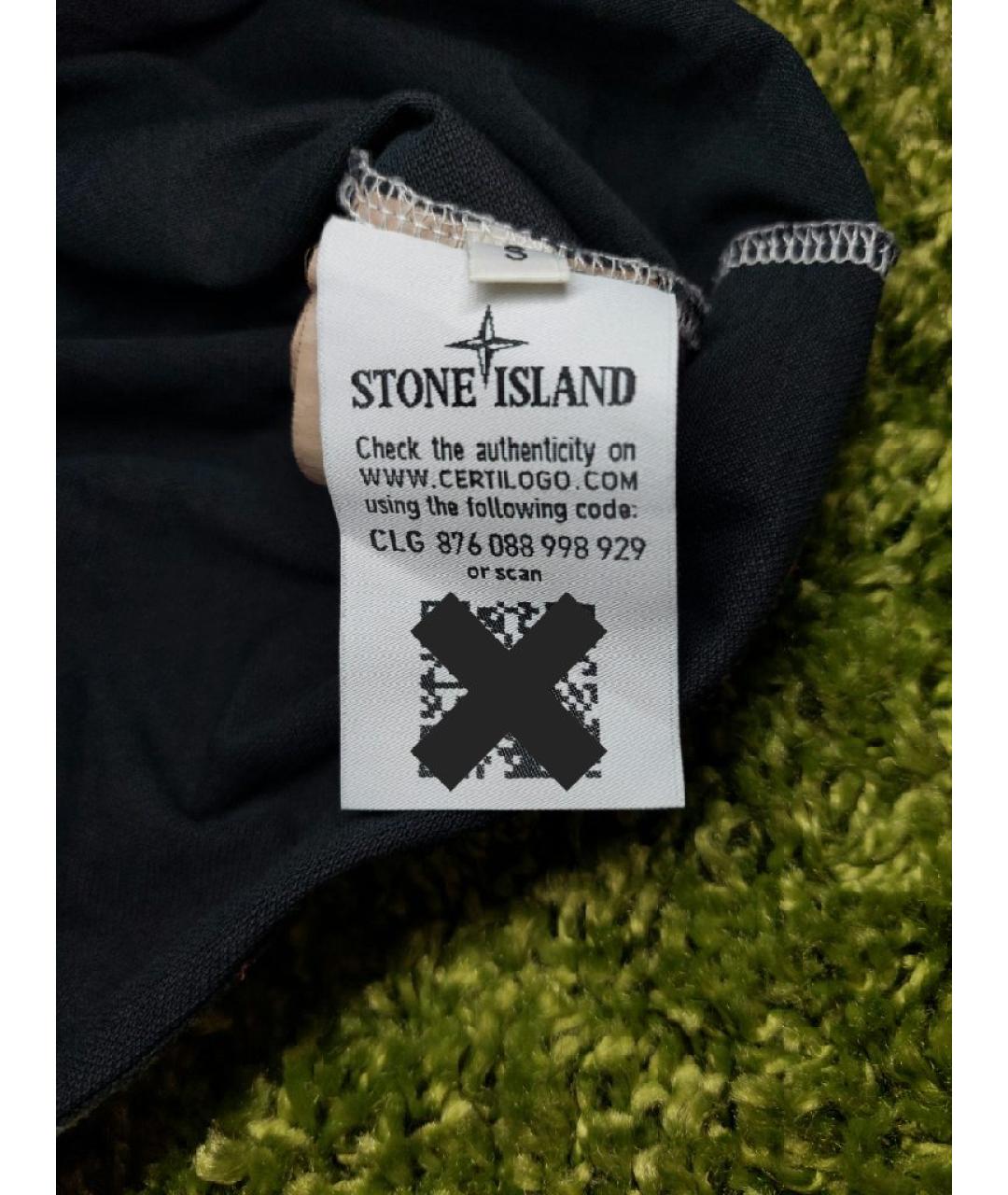 STONE ISLAND Черное хлопко-эластановое поло с коротким рукавом, фото 5