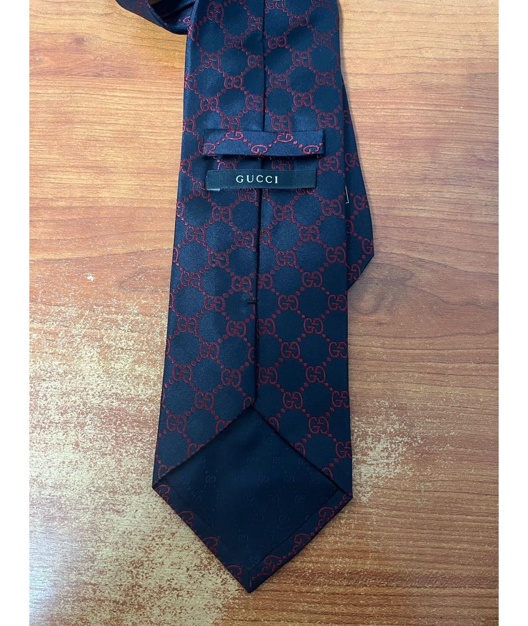 GUCCI Темно-синий шелковый галстук, фото 4