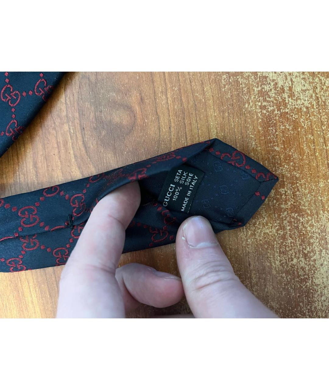 GUCCI Темно-синий шелковый галстук, фото 5