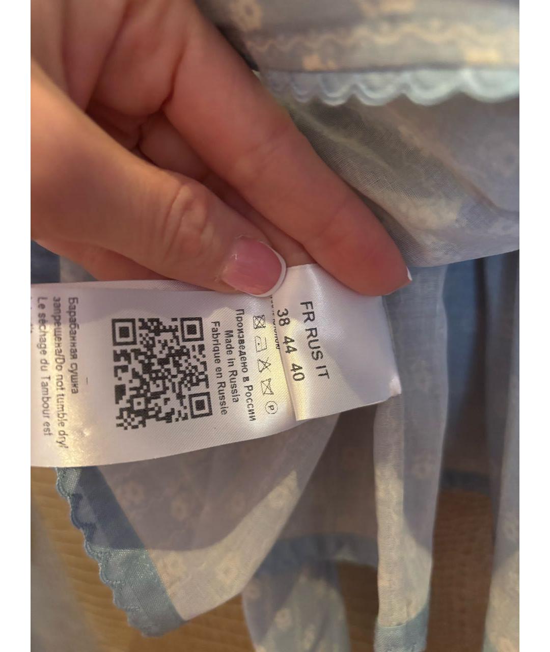 ULYANA SERGEENKO Голубая хлопковая блузы, фото 5