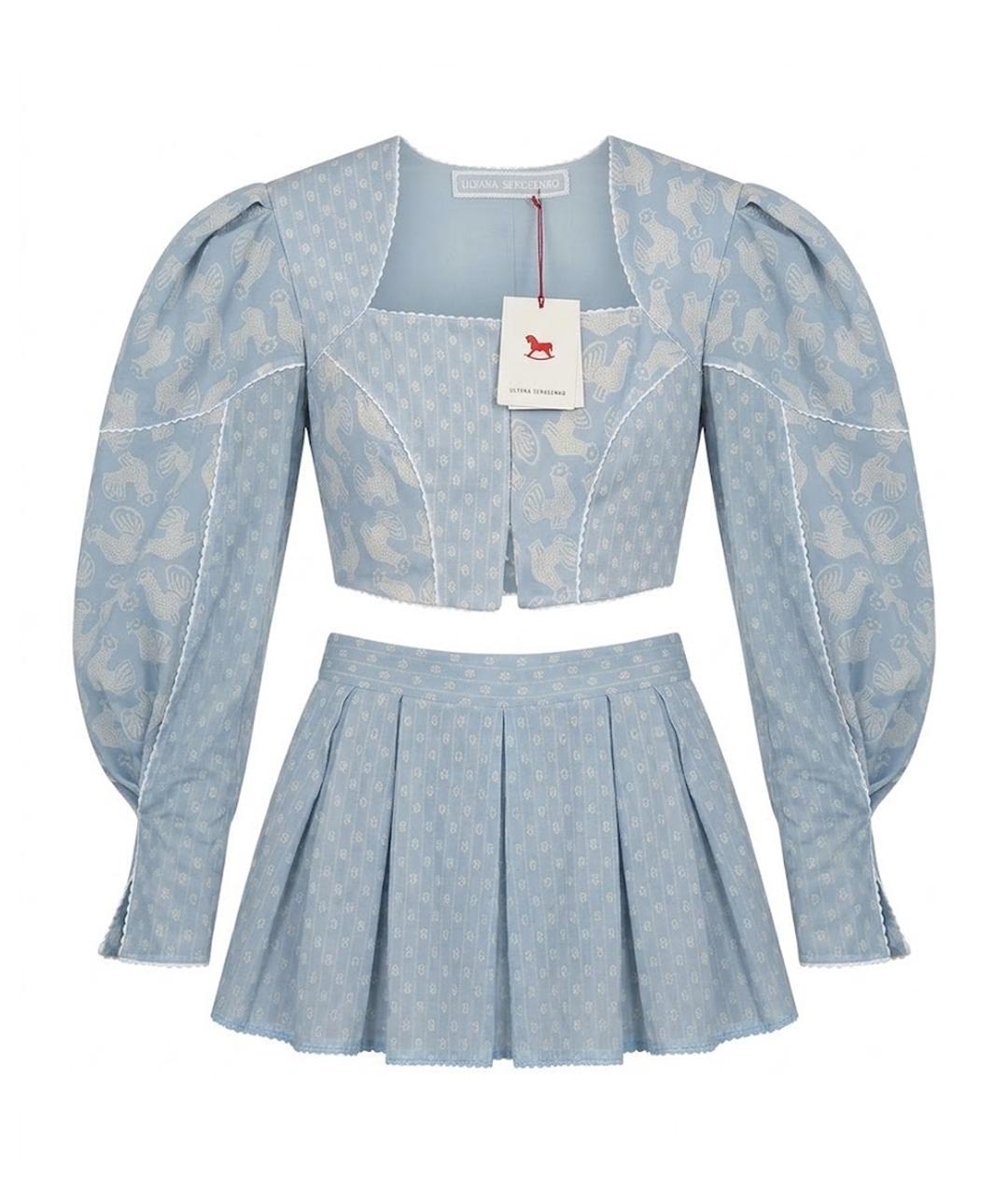 ULYANA SERGEENKO Голубая хлопковая блузы, фото 1