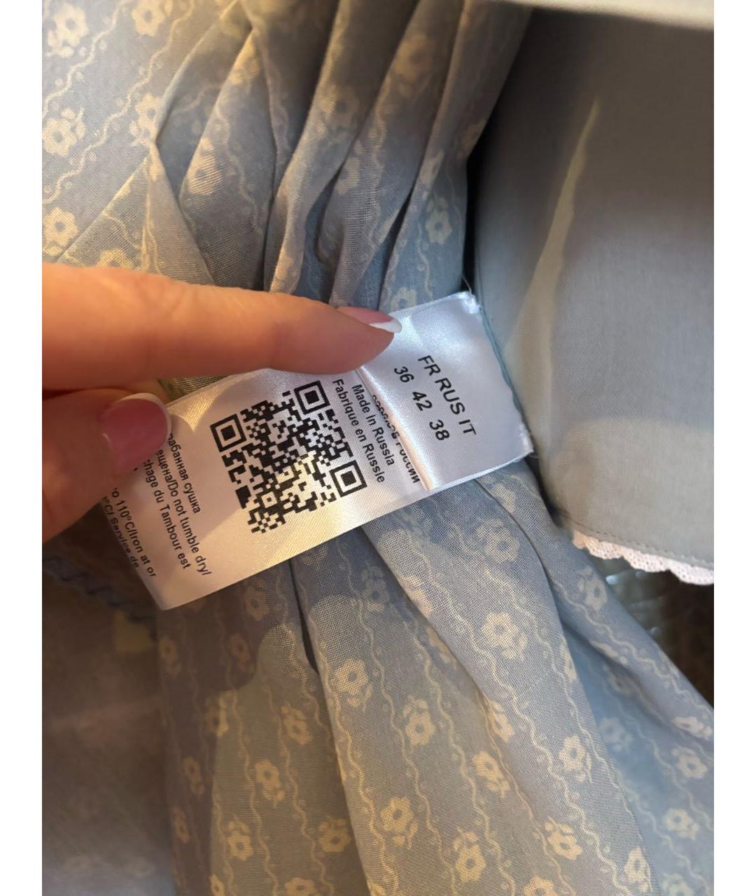 ULYANA SERGEENKO Голубая хлопковая блузы, фото 4