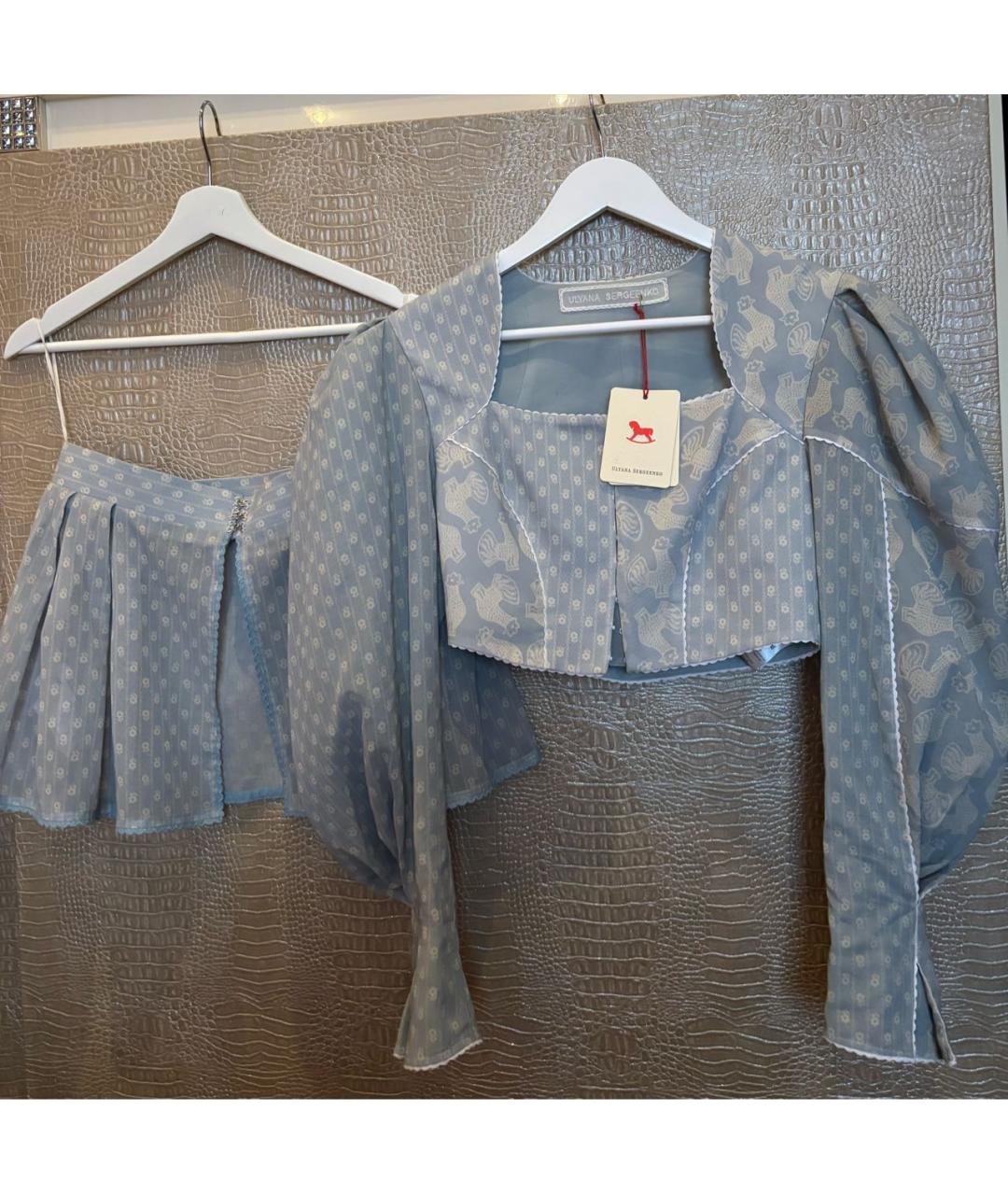 ULYANA SERGEENKO Голубая хлопковая блузы, фото 7