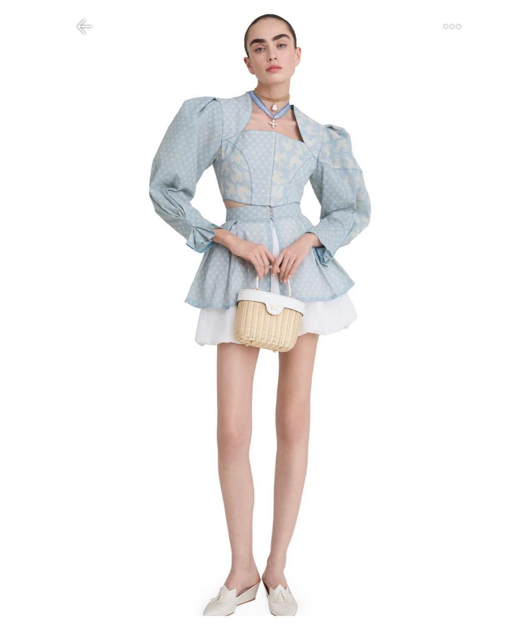 ULYANA SERGEENKO Голубая хлопковая блузы, фото 2