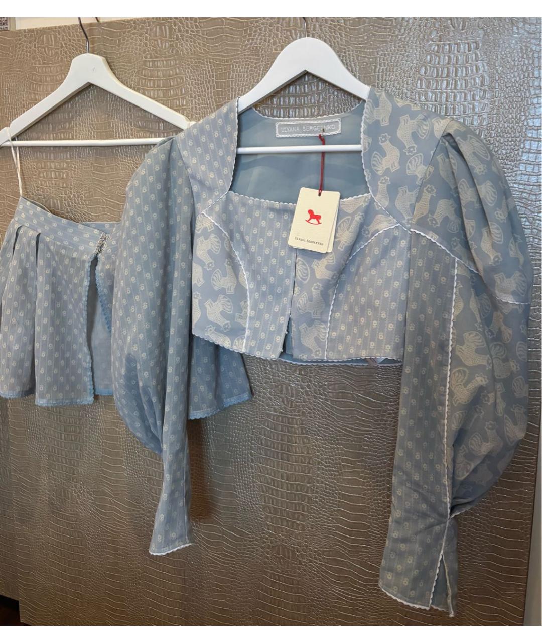 ULYANA SERGEENKO Голубая хлопковая блузы, фото 3