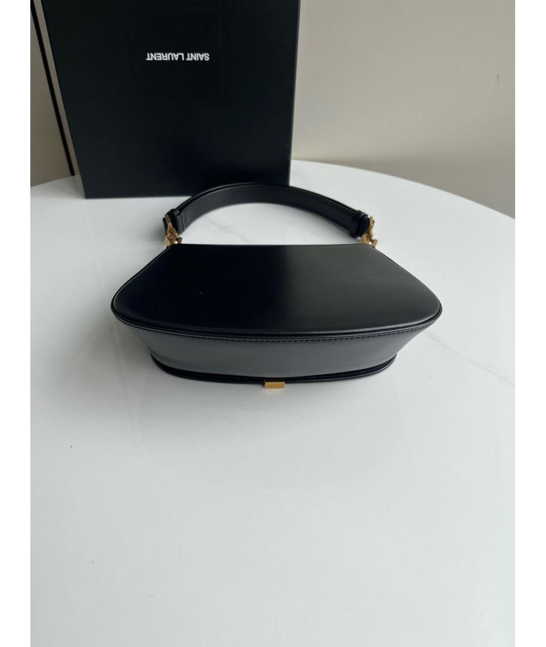 SAINT LAURENT Черная кожаная сумка через плечо, фото 4