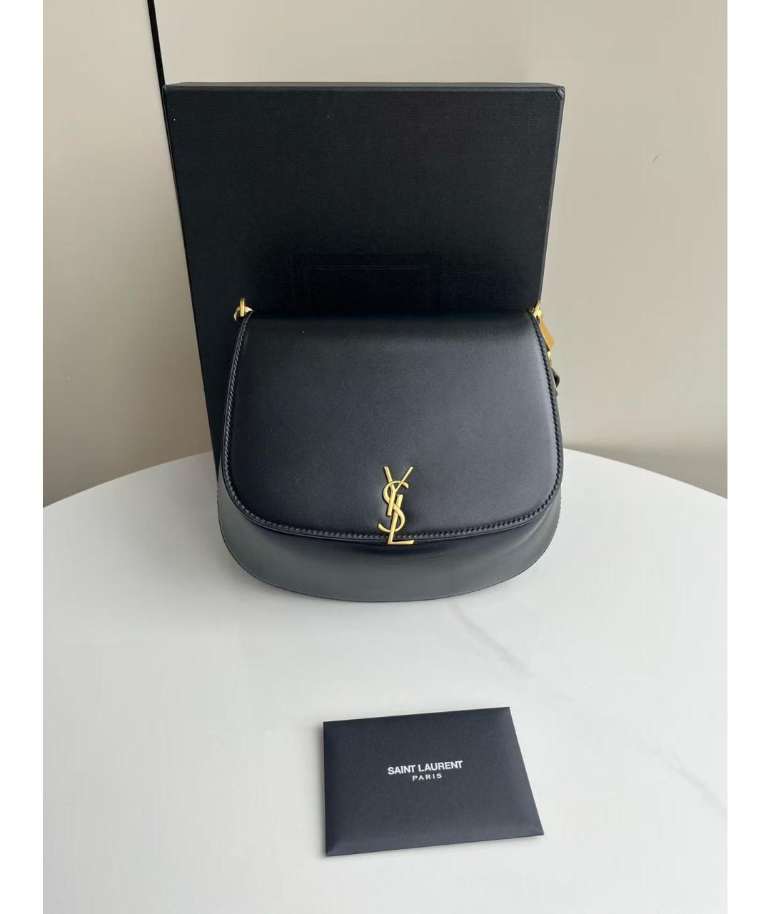 SAINT LAURENT Черная кожаная сумка через плечо, фото 5