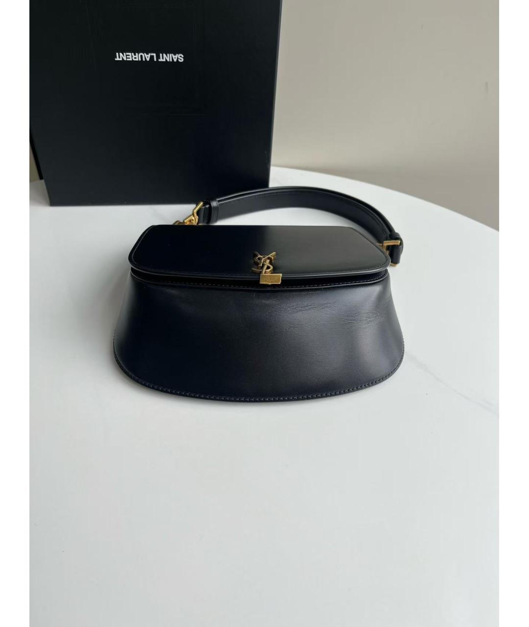 SAINT LAURENT Черная кожаная сумка через плечо, фото 3