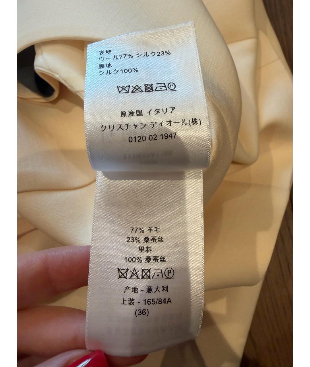 CHRISTIAN DIOR Белое шерстяное коктейльное платье, фото 6