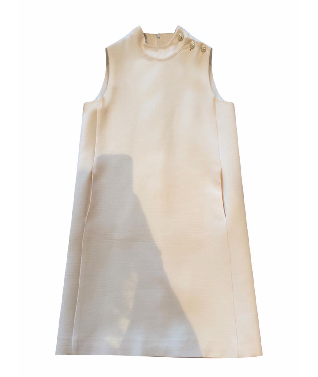 CHRISTIAN DIOR Белое шерстяное коктейльное платье, фото 1