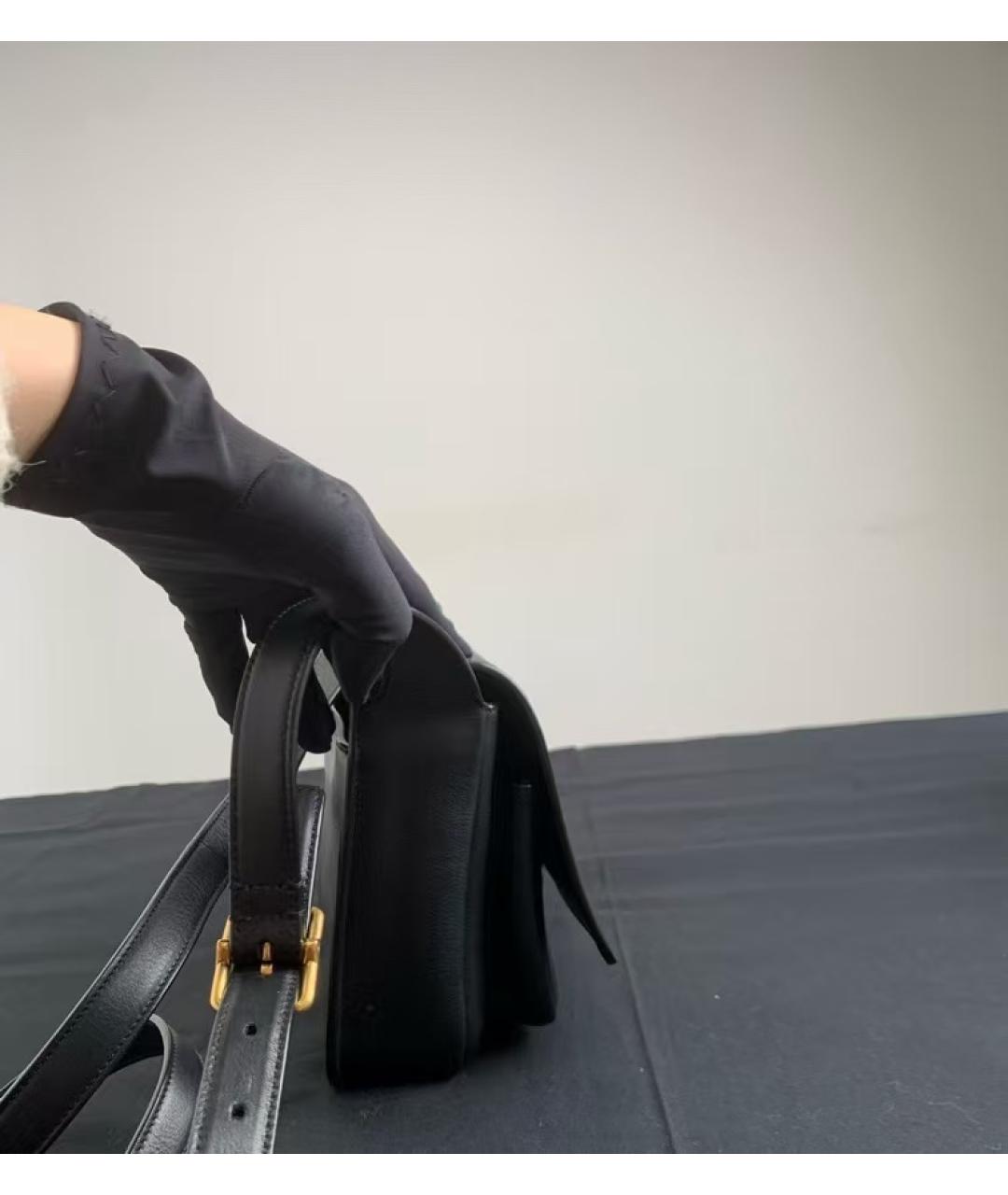 SAINT LAURENT Черная кожаная сумка через плечо, фото 5