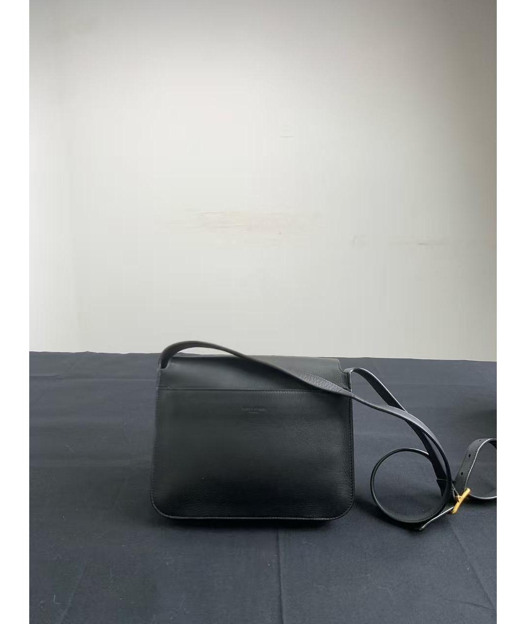 SAINT LAURENT Черная кожаная сумка через плечо, фото 3