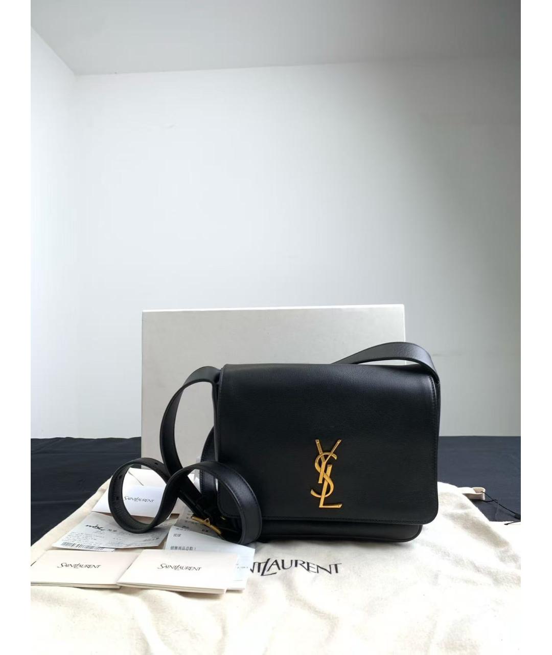 SAINT LAURENT Черная кожаная сумка через плечо, фото 8