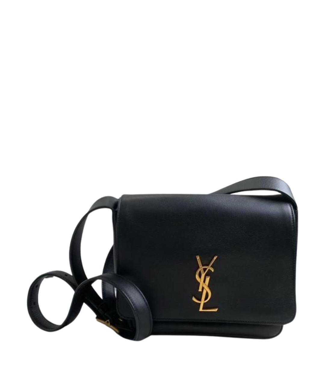 SAINT LAURENT Черная кожаная сумка через плечо, фото 1