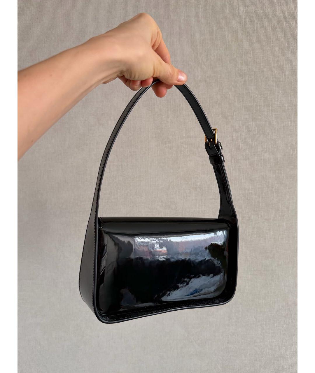 CELINE Черная сумка с короткими ручками из лакированной кожи, фото 3