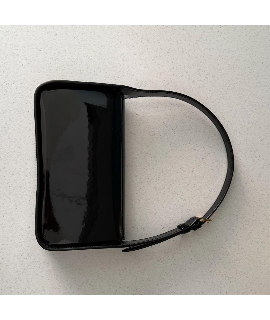 CELINE Черная сумка с короткими ручками из лакированной кожи, фото 4