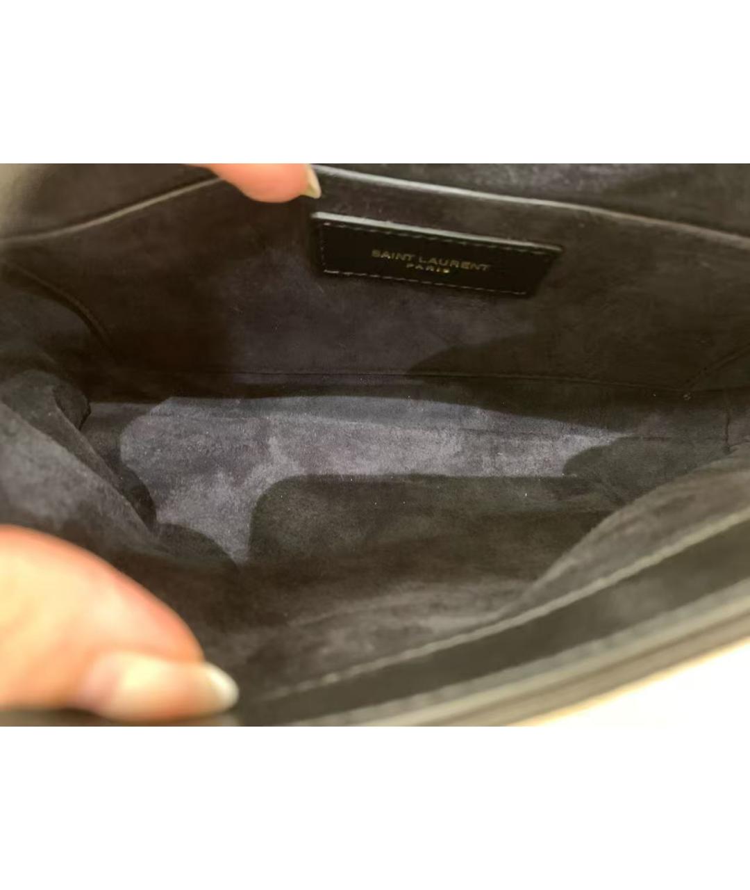 SAINT LAURENT Черная кожаная сумка через плечо, фото 7