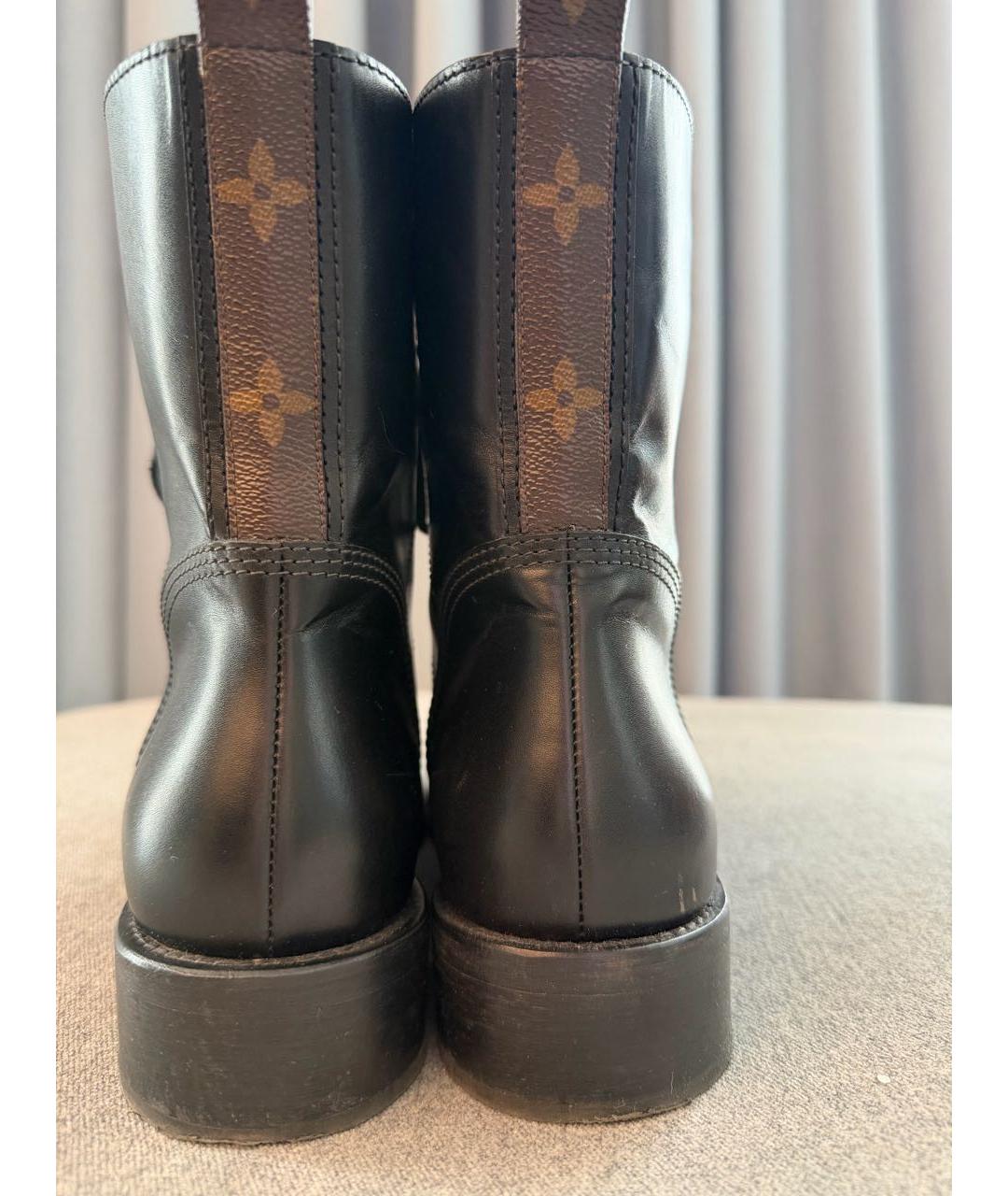 LOUIS VUITTON Черные кожаные ботинки, фото 3