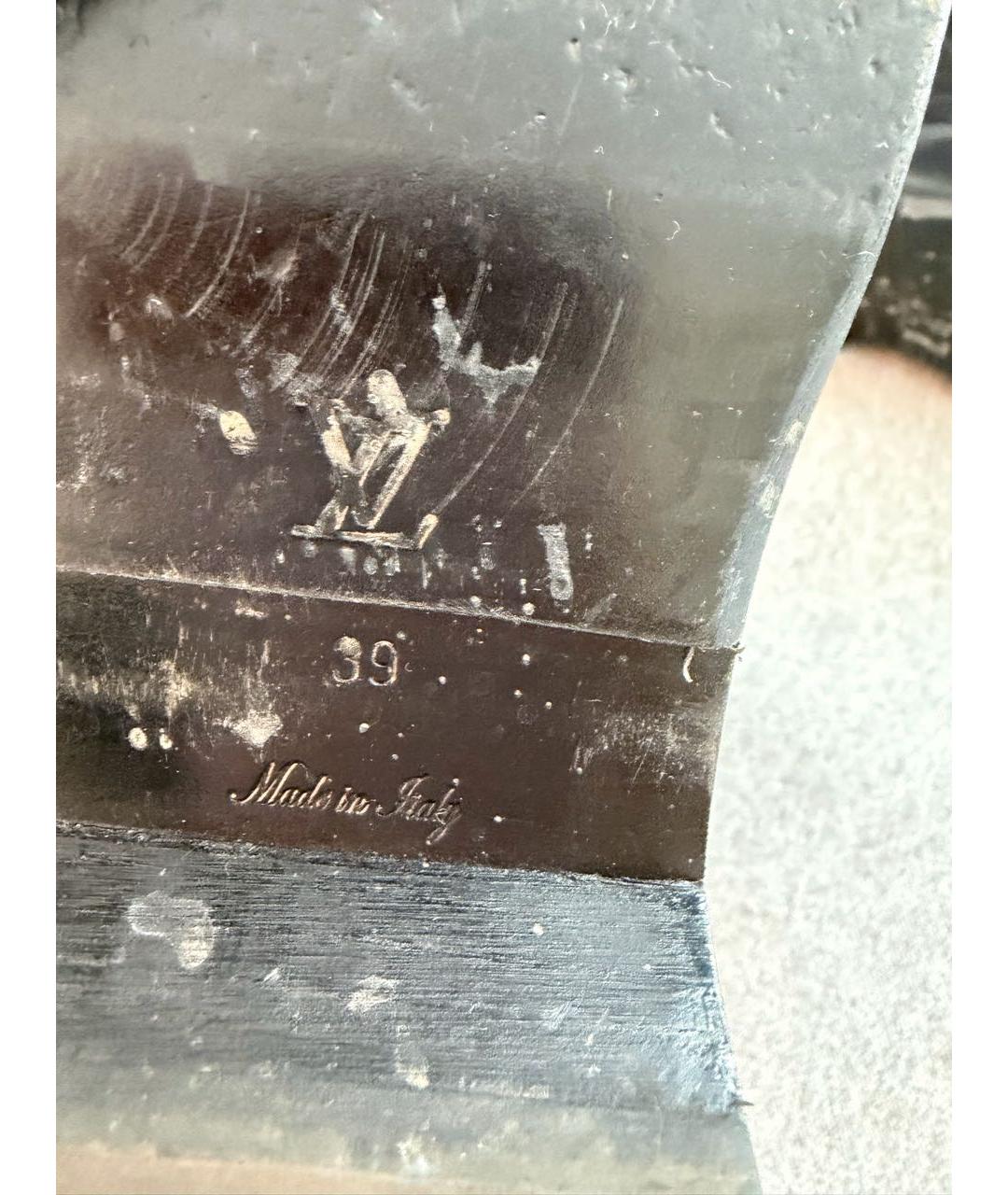 LOUIS VUITTON Черные кожаные ботинки, фото 5