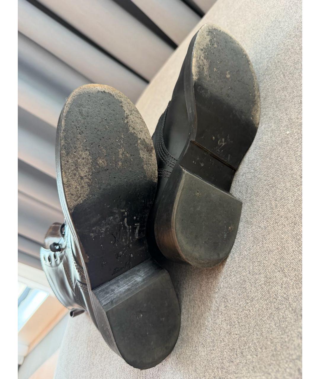 LOUIS VUITTON Черные кожаные ботинки, фото 4