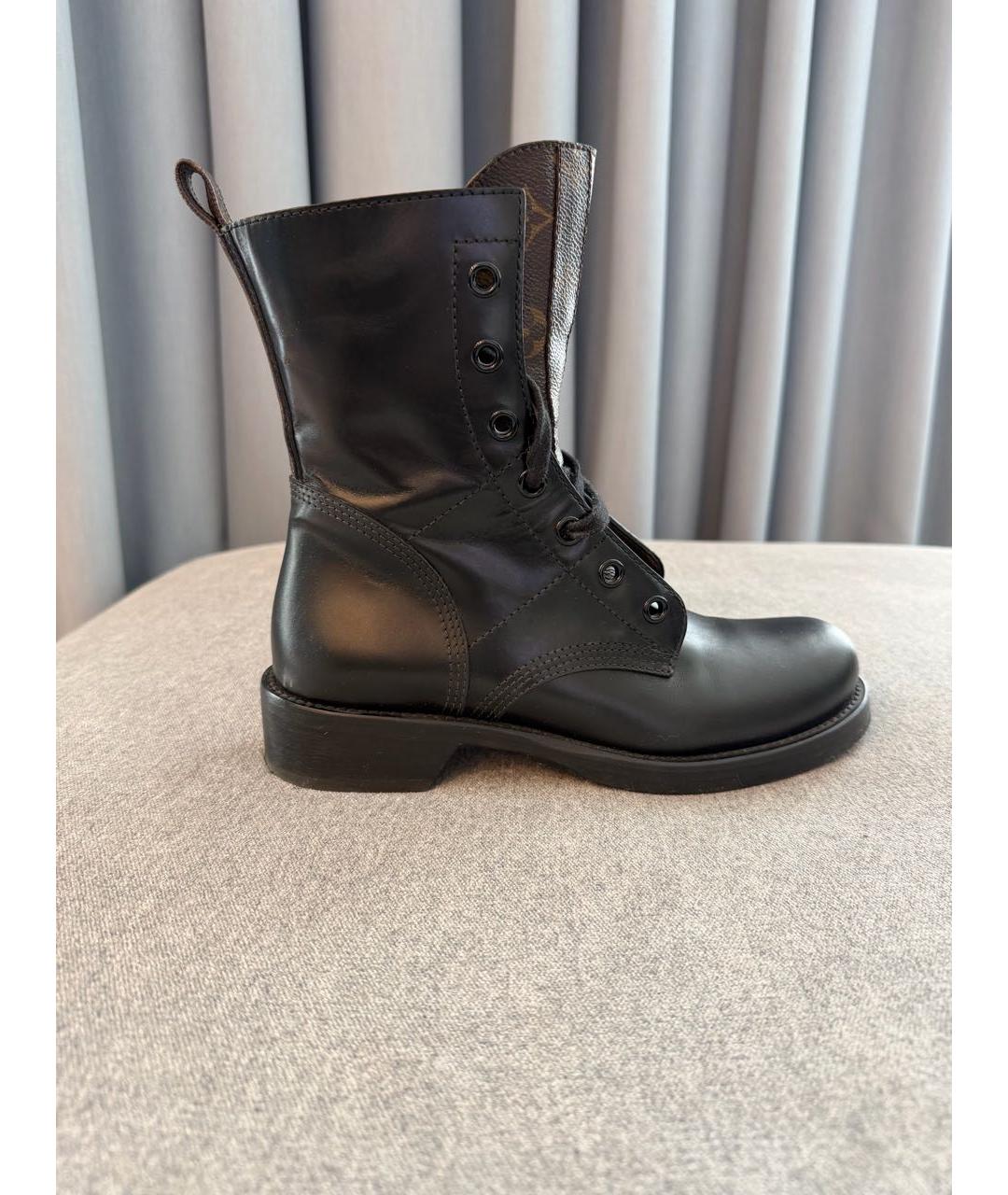 LOUIS VUITTON Черные кожаные ботинки, фото 6