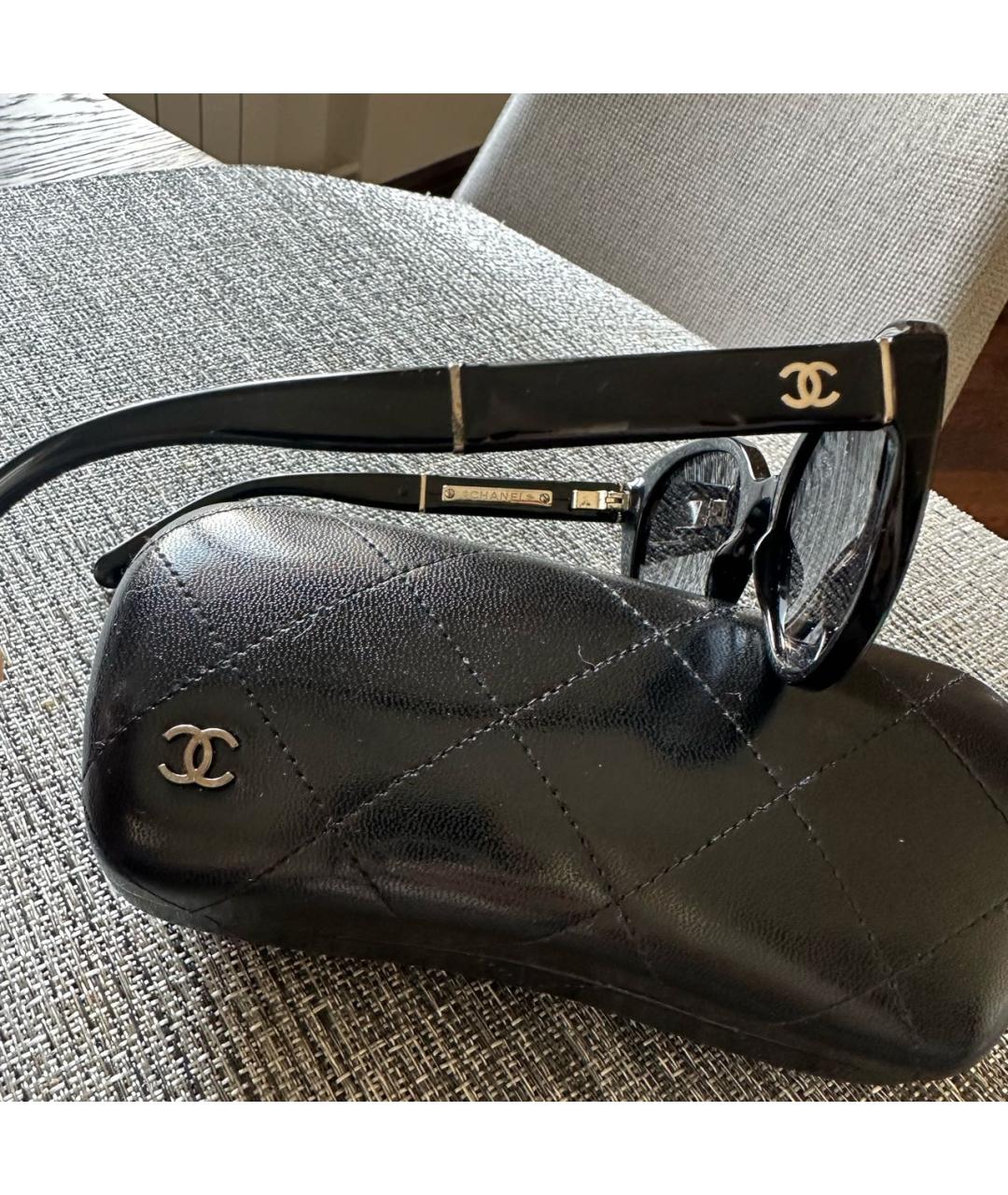 CHANEL Черные пластиковые солнцезащитные очки, фото 6