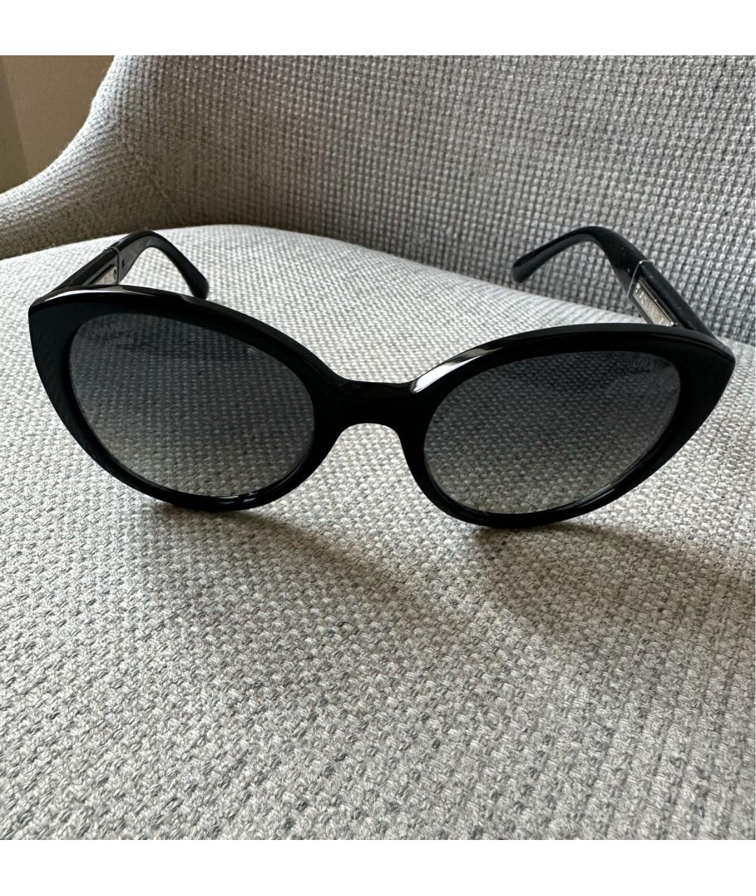 CHANEL Черные пластиковые солнцезащитные очки, фото 8