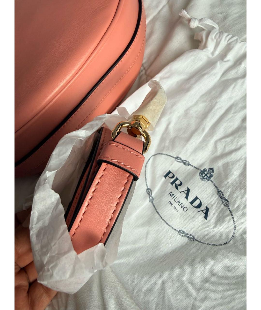PRADA Розовая кожаная сумка через плечо, фото 8