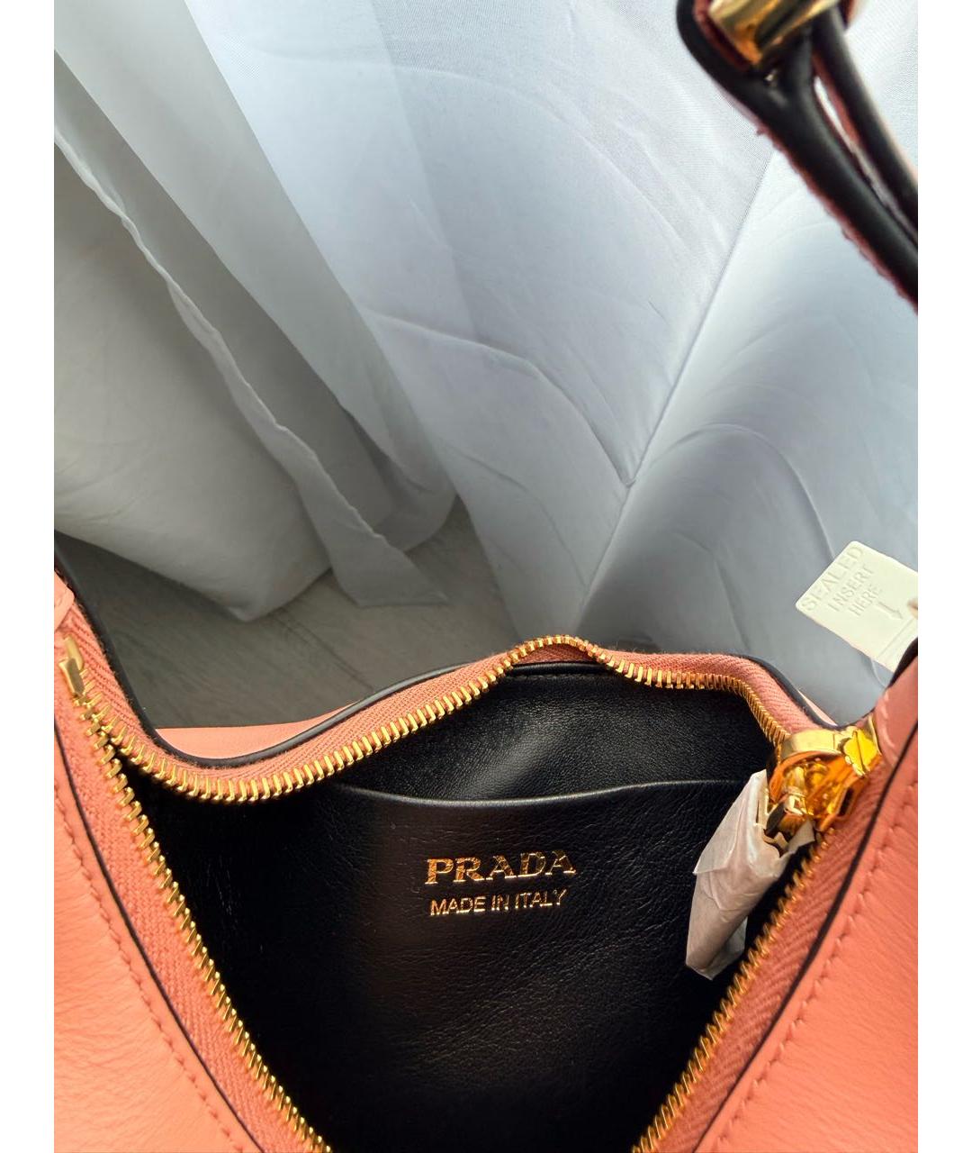 PRADA Розовая кожаная сумка через плечо, фото 7