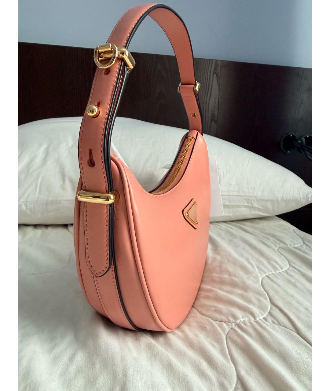 PRADA Розовая кожаная сумка через плечо, фото 2