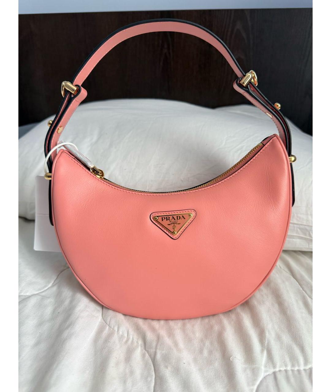 PRADA Розовая кожаная сумка через плечо, фото 9