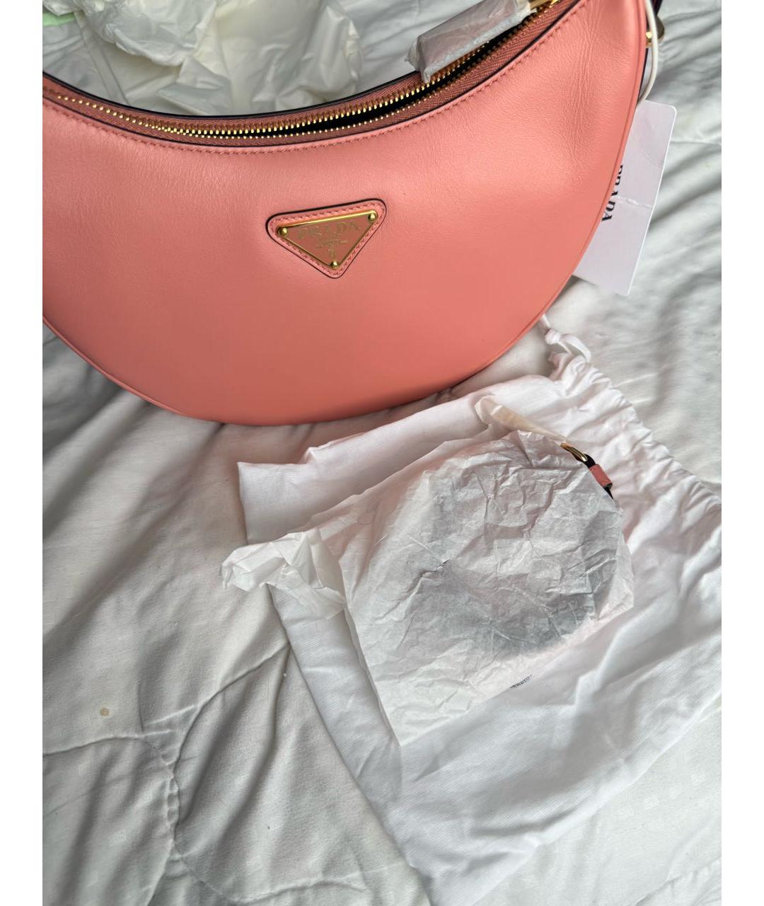 PRADA Розовая кожаная сумка через плечо, фото 5
