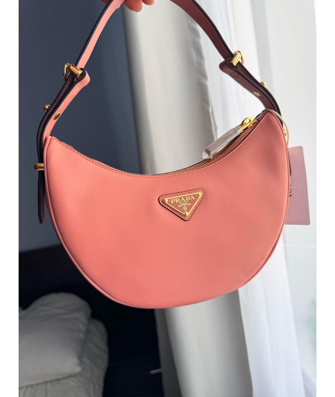 PRADA Розовая кожаная сумка через плечо, фото 6