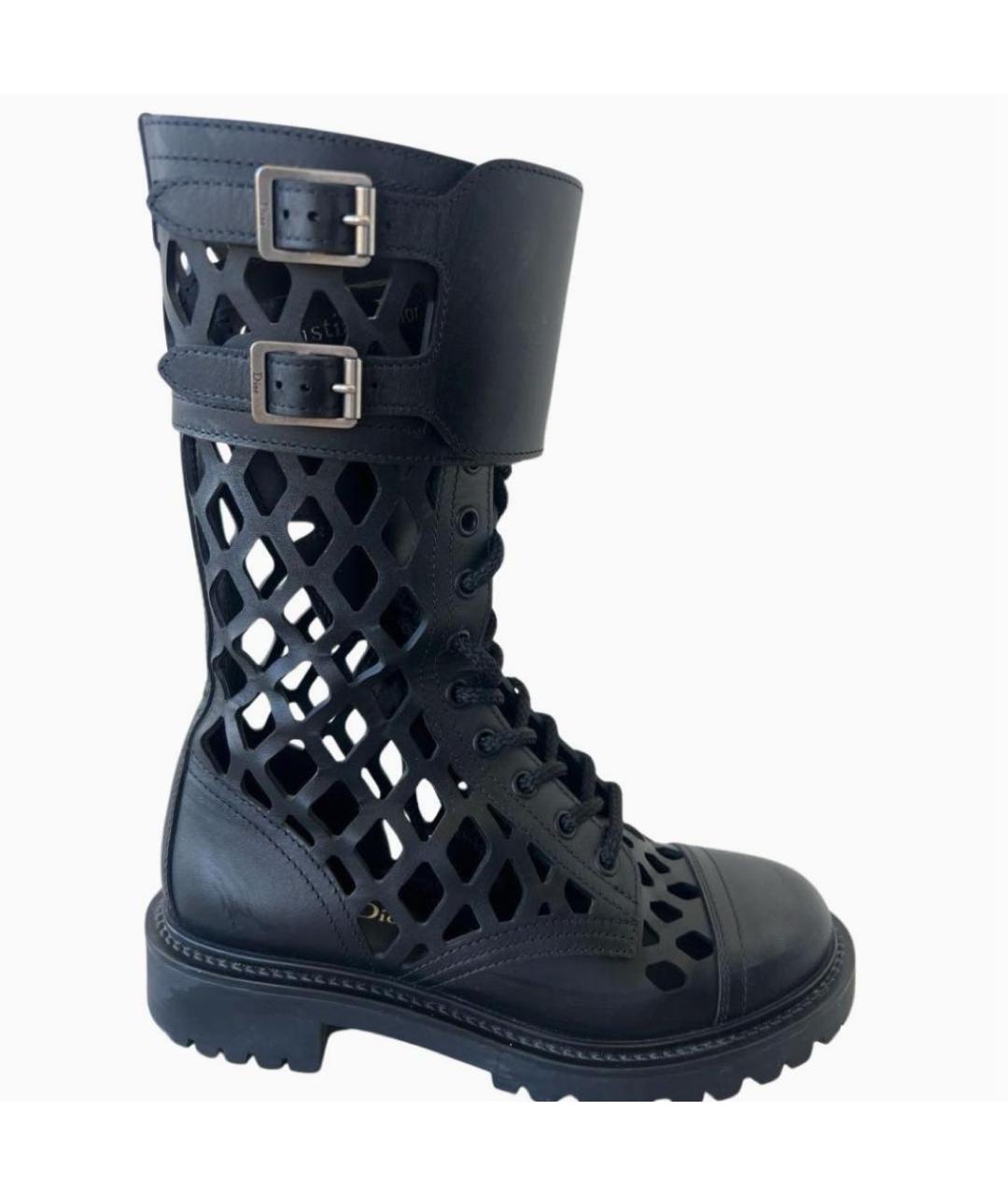 CHRISTIAN DIOR Черные кожаные ботинки, фото 8