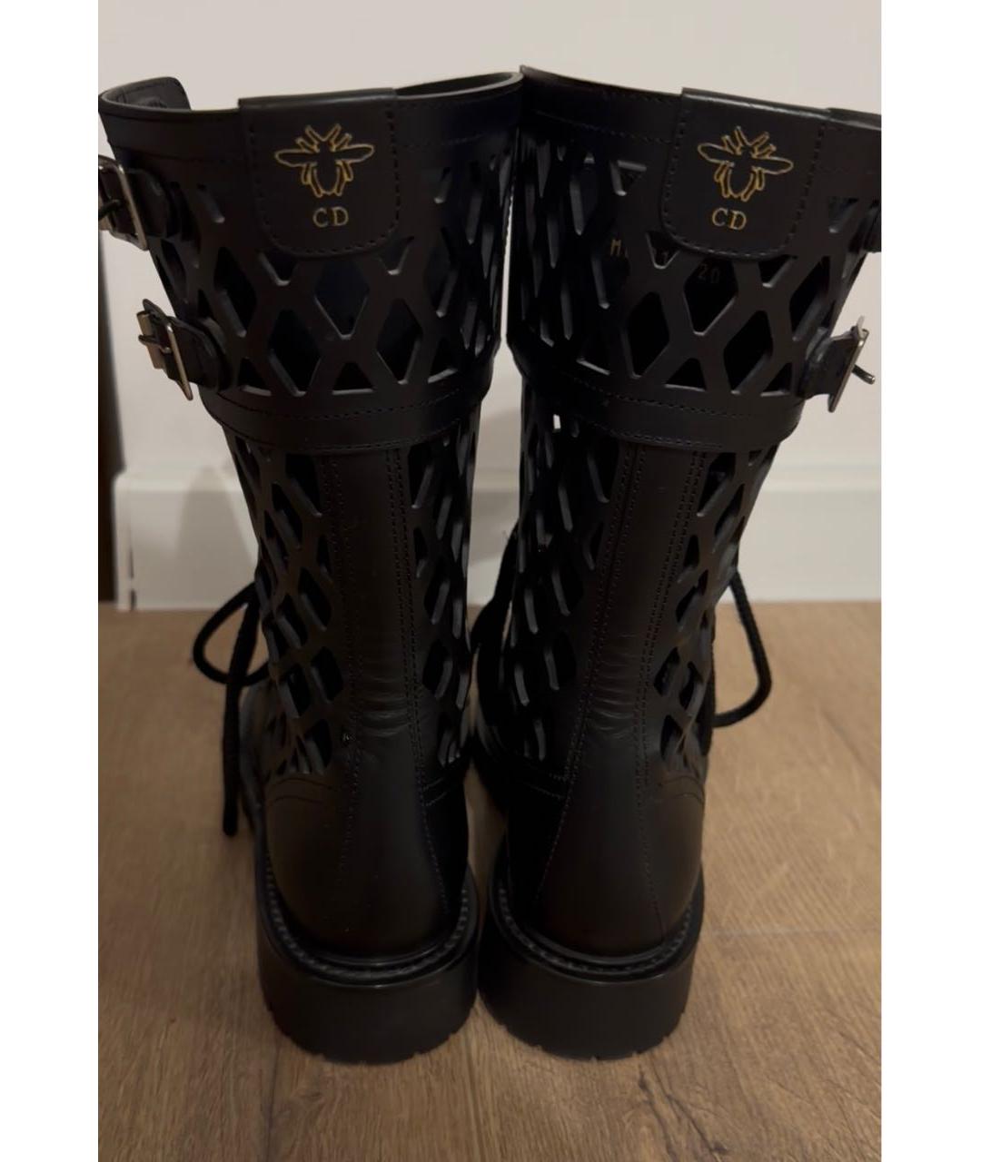 CHRISTIAN DIOR Черные кожаные ботинки, фото 7