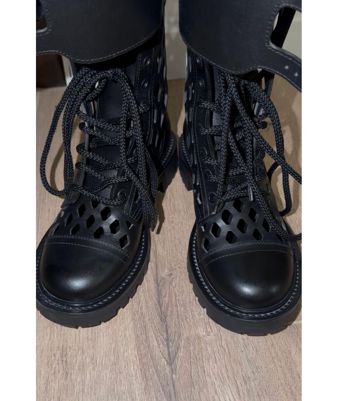 CHRISTIAN DIOR Черные кожаные ботинки, фото 3