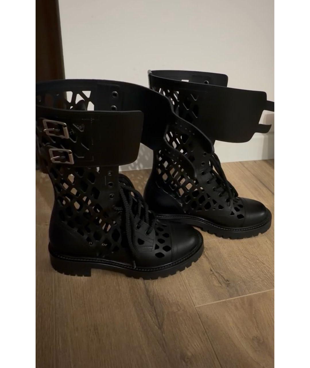 CHRISTIAN DIOR Черные кожаные ботинки, фото 4